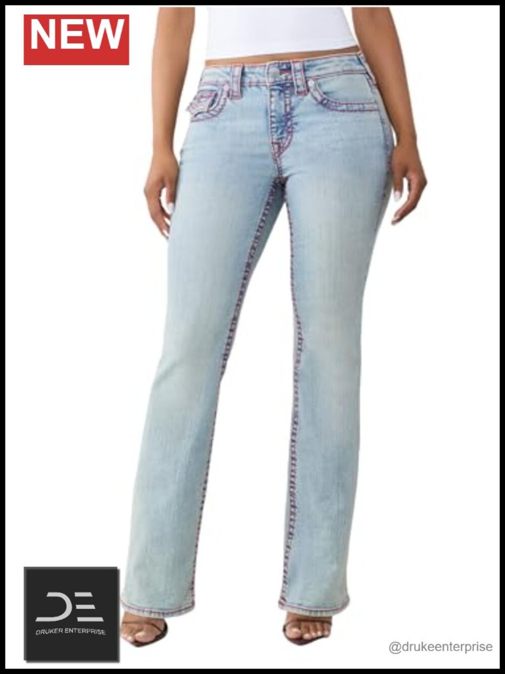Bootcut Jeans Boot Cut Mid Rise Stretch Denim Women's